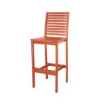 49" Tan Indoor Outdoor Bar Stool With Footrest