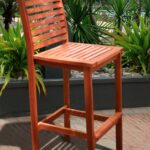 49" Tan Indoor Outdoor Bar Stool With Footrest