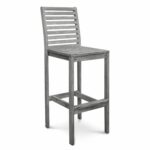 49" Gray Rustic Indoor Outdoor Bar Stool With Footrest 7 49" Gray Rustic Indoor Outdoor Bar Stool With Footrest