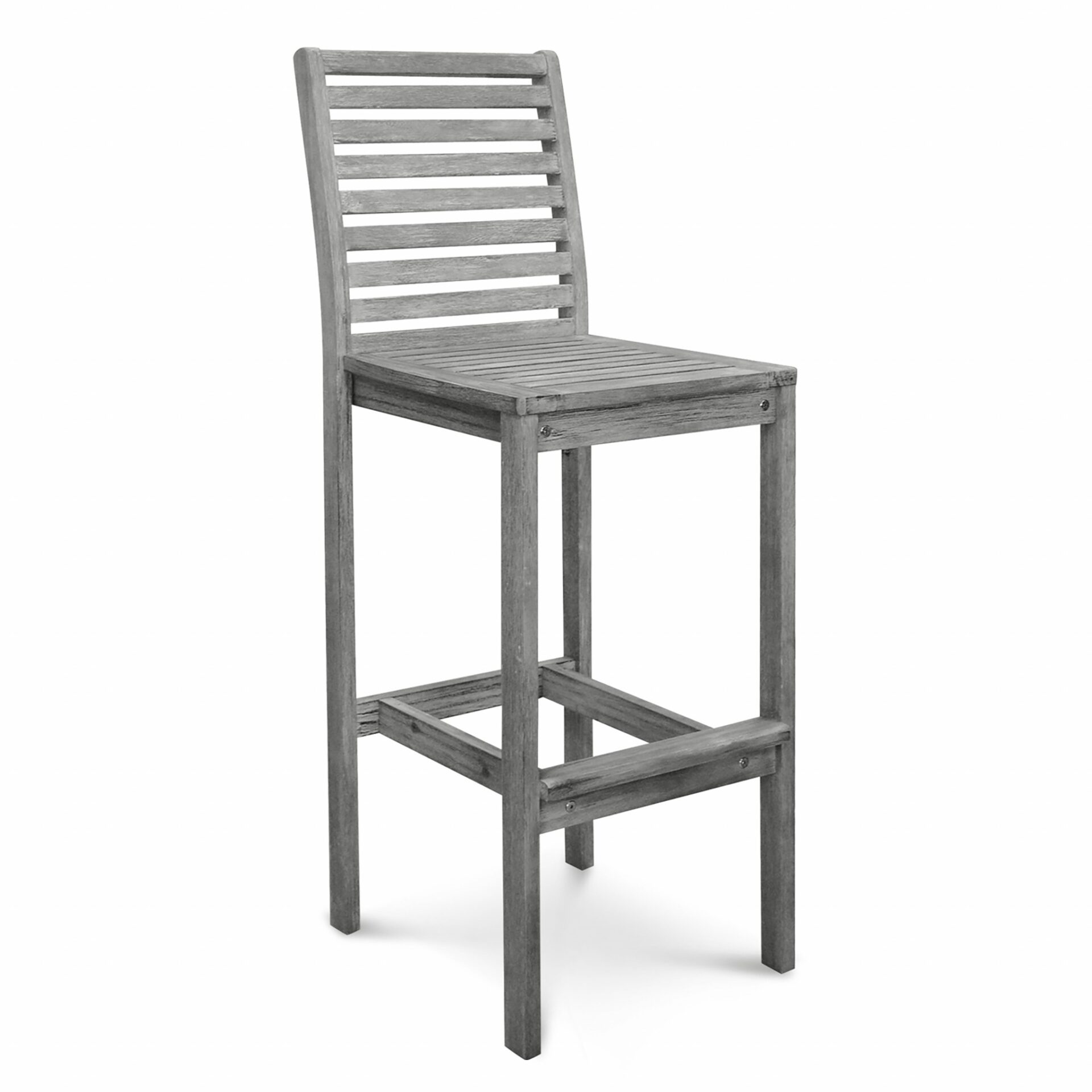 49" Gray Rustic Indoor Outdoor Bar Stool With Footrest 1 49" Gray Rustic Indoor Outdoor Bar Stool With Footrest