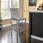 49" Gray Rustic Indoor Outdoor Bar Stool With Footrest 11 49" Gray Rustic Indoor Outdoor Bar Stool With Footrest