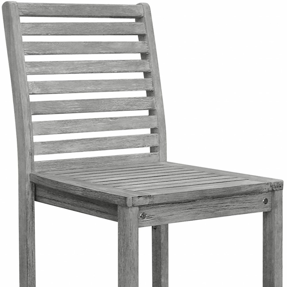 49" Gray Rustic Indoor Outdoor Bar Stool With Footrest 3 49" Gray Rustic Indoor Outdoor Bar Stool With Footrest - Image 3