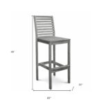 49" Gray Rustic Indoor Outdoor Bar Stool With Footrest 10 49" Gray Rustic Indoor Outdoor Bar Stool With Footrest