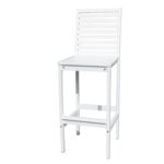 49" White Modern Indoor Outdoor Bar Stool with Full Back 10 49" White Modern Indoor Outdoor Bar Stool with Full Back