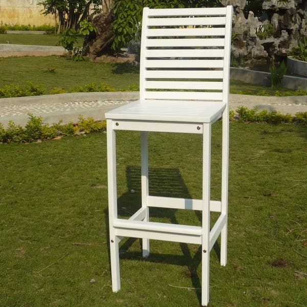 49" White Modern Indoor Outdoor Bar Stool with Full Back 8 49" White Modern Indoor Outdoor Bar Stool with Full Back - Image 8