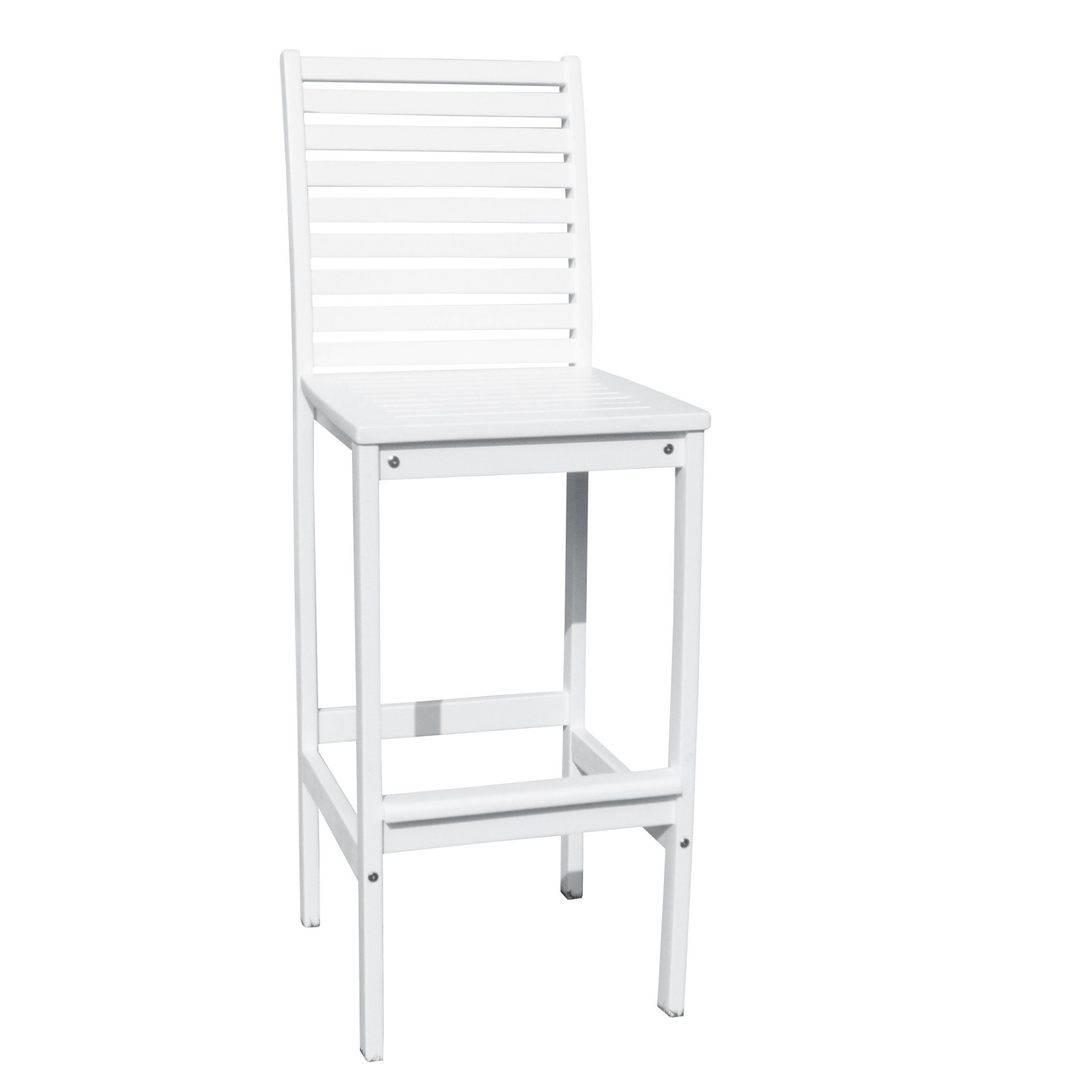 49" White Modern Indoor Outdoor Bar Stool with Full Back 2 49" White Modern Indoor Outdoor Bar Stool with Full Back - Image 2