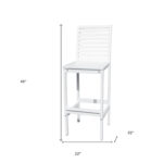 49" White Modern Indoor Outdoor Bar Stool with Full Back 18 49" White Modern Indoor Outdoor Bar Stool with Full Back