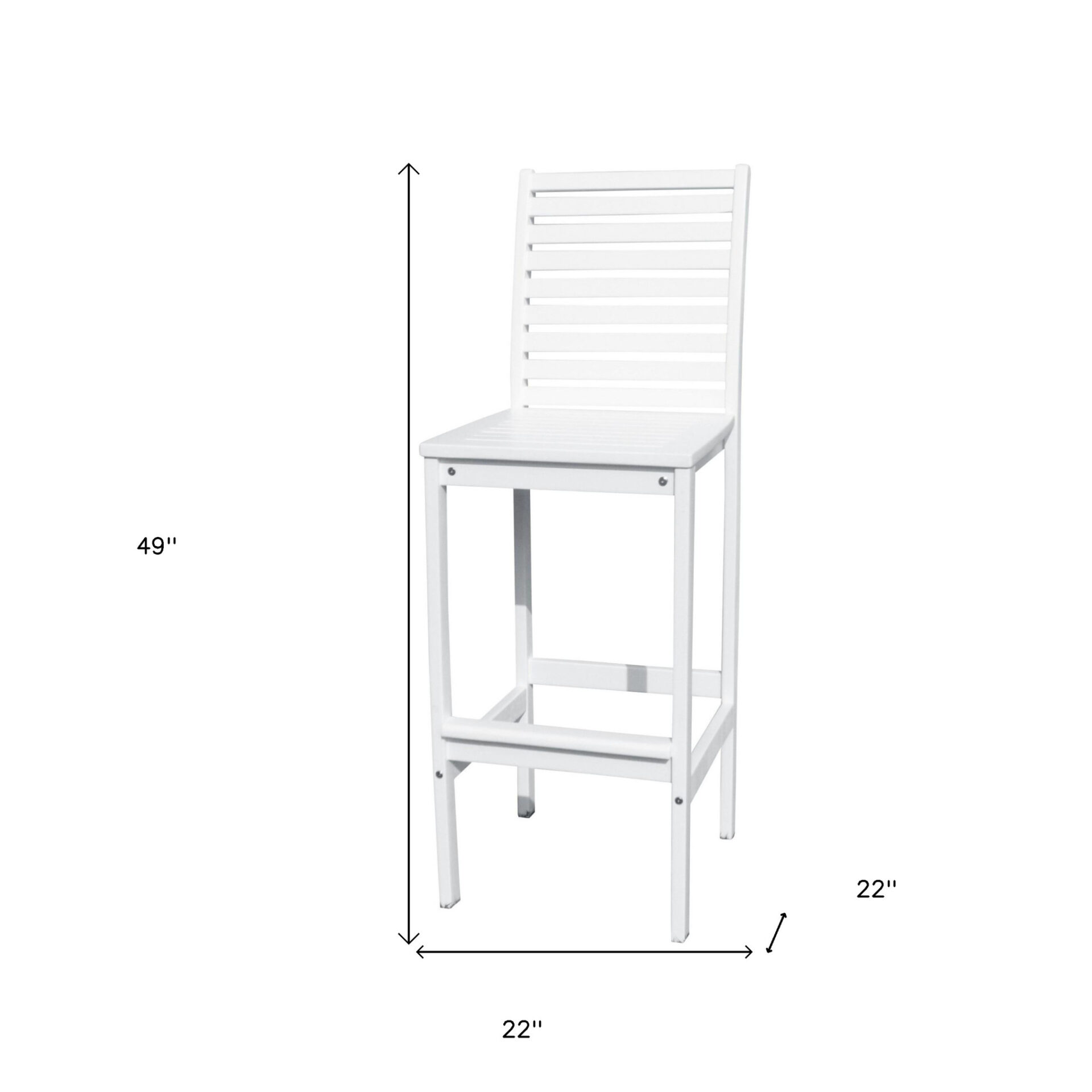 49" White Modern Indoor Outdoor Bar Stool with Full Back 9 49" White Modern Indoor Outdoor Bar Stool with Full Back - Image 9