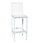 49" White Modern Indoor Outdoor Bar Stool with Full Back 15 49" White Modern Indoor Outdoor Bar Stool with Full Back