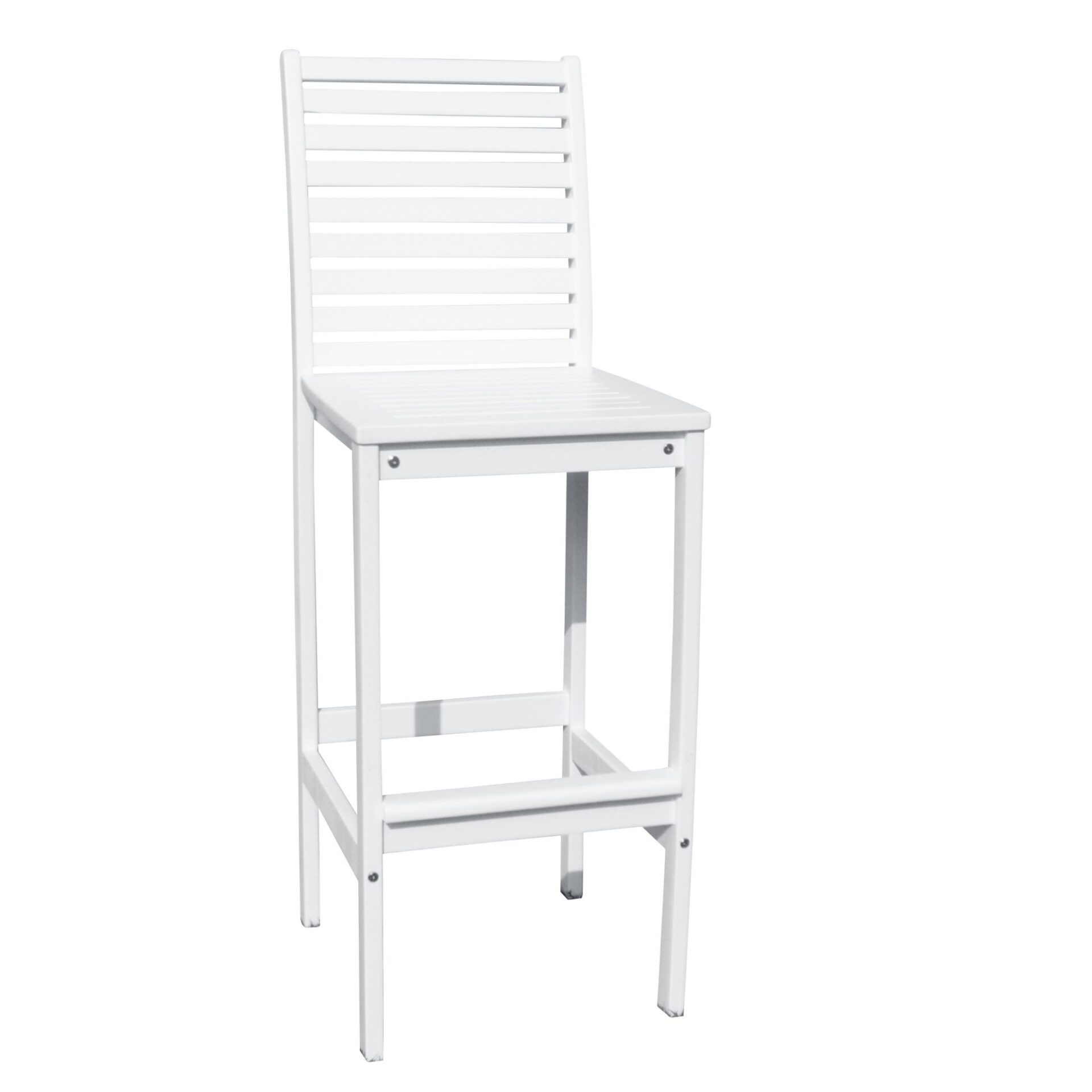 49" White Modern Indoor Outdoor Bar Stool with Full Back 6 49" White Modern Indoor Outdoor Bar Stool with Full Back - Image 6