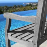 Distressed Patio Armchair With Slatted Design and Rustic Finish