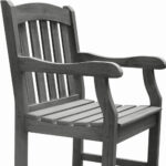 Distressed Patio Armchair With Slatted Design and Rustic Finish