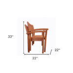 Brown Stacking Armchairs, Durable Wood Design, Set of 2