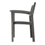 Distressed Stackable Wood Armchairs, Mold-Resistant Finish, Set of 2