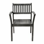 Distressed Stackable Wood Armchairs, Mold-Resistant Finish, Set of 2