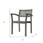 Distressed Stackable Wood Armchairs, Mold-Resistant Finish, Set of 2