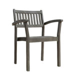 Distressed Stackable Wood Armchairs, Mold-Resistant Finish, Set of 2