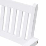 White Stackable Armchairs, Mold-Resistant Acacia Wood, Set of 2