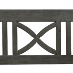 Distressed Grey Outdoor Armchair with Slatted Seat and Cross Back
