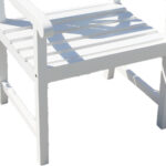 White Garden Armchair with Slatted Design and Cross Back