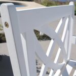 White Patio Armchair With Decorative Back and Armrests