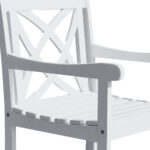White Patio Armchair With Decorative Back and Armrests