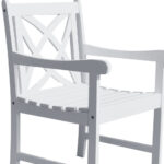 White Patio Armchair With Decorative Back and Armrests