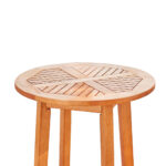 24" Natural Round Solid Wood Outdoor Bar Table