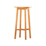 24" Natural Round Solid Wood Outdoor Bar Table