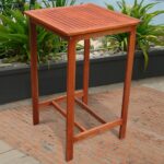 24" Brown Solid Wood Square Outdoor Bar Table 17 24" Brown Solid Wood Square Outdoor Bar Table