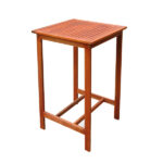 24" Brown Solid Wood Square Outdoor Bar Table 11 24" Brown Solid Wood Square Outdoor Bar Table