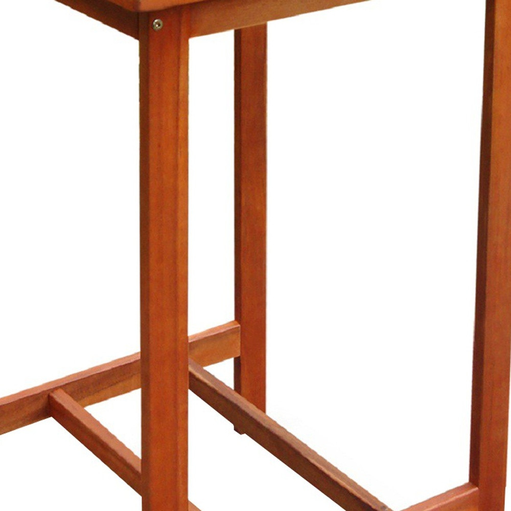 24" Brown Solid Wood Square Outdoor Bar Table 5 24" Brown Solid Wood Square Outdoor Bar Table - Image 5
