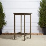24" Gray Solid Wood Square Outdoor Bar Table 12 24" Gray Solid Wood Square Outdoor Bar Table