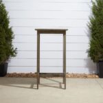 24" Gray Solid Wood Square Outdoor Bar Table 13 24" Gray Solid Wood Square Outdoor Bar Table