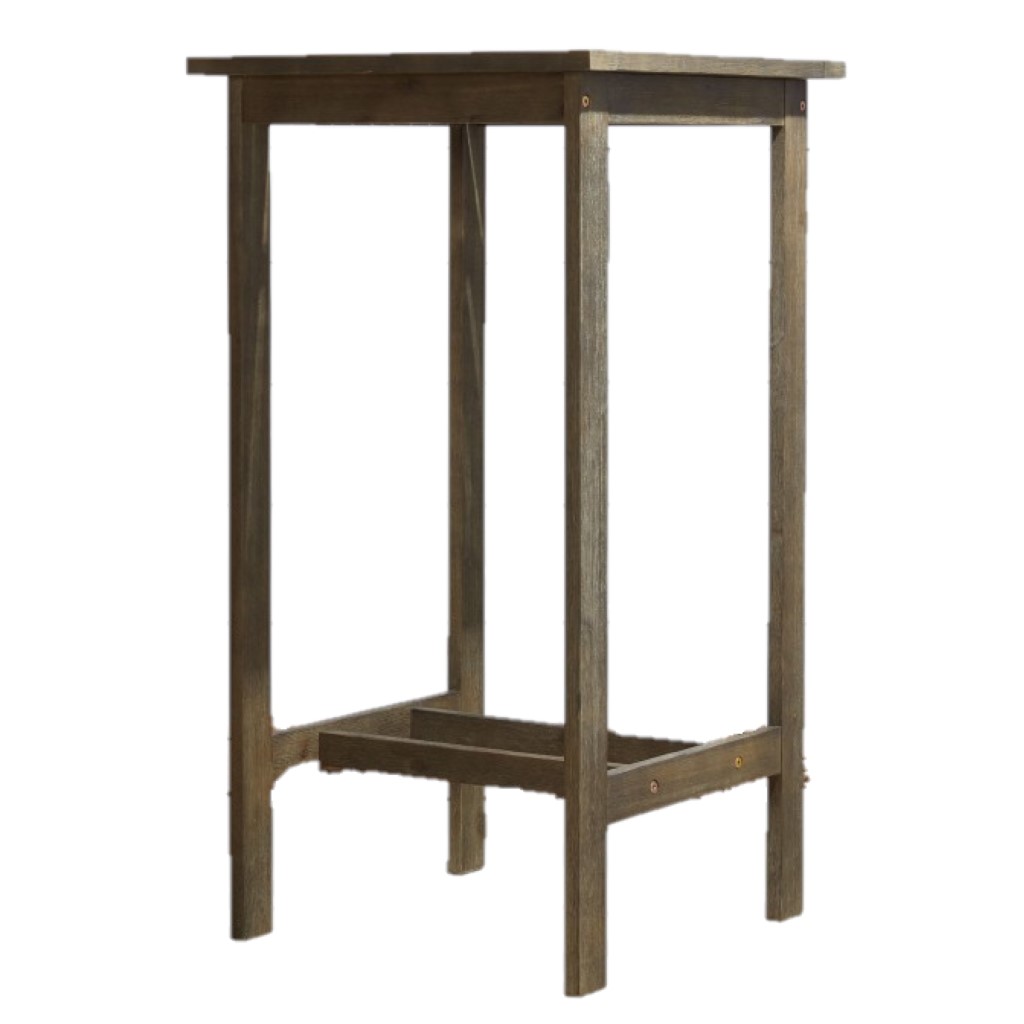 24" Gray Solid Wood Square Outdoor Bar Table 1 24" Gray Solid Wood Square Outdoor Bar Table