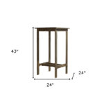 24" Gray Solid Wood Square Outdoor Bar Table 16 24" Gray Solid Wood Square Outdoor Bar Table