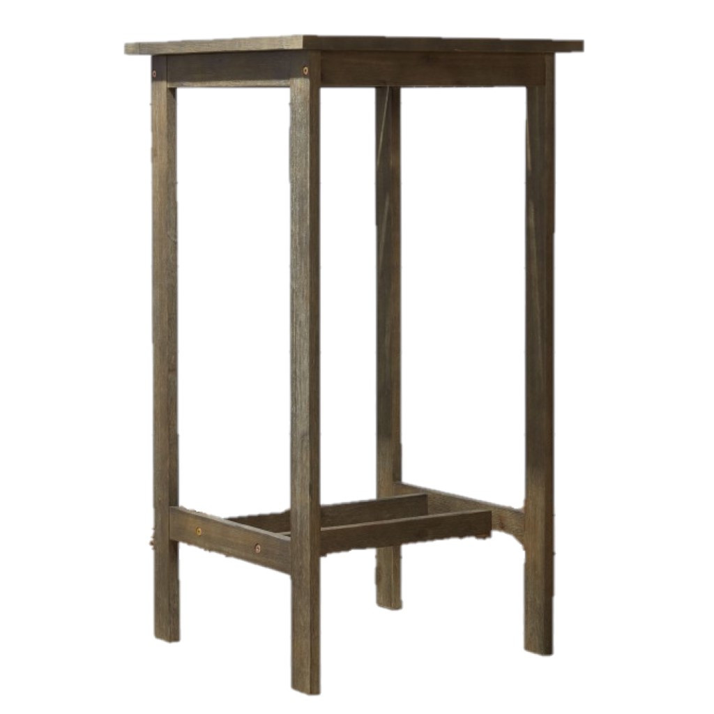 24" Gray Solid Wood Square Outdoor Bar Table 3 24" Gray Solid Wood Square Outdoor Bar Table - Image 3