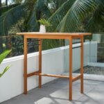 46" Brown Solid Wood Outdoor Bar Table 7 46" Brown Solid Wood Outdoor Bar Table