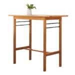 46" Brown Solid Wood Outdoor Bar Table 10 46" Brown Solid Wood Outdoor Bar Table