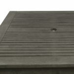 35" Dark Grey Wooden Stacking Table with Umbrella Hole
