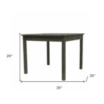 35" Dark Grey Wooden Stacking Table with Umbrella Hole