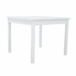 White Wooden Stacking Table with Slatted Top and Umbrella Hole