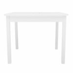 White Wooden Stacking Table with Slatted Top and Umbrella Hole