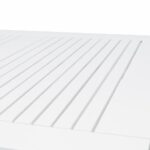 White Wooden Stacking Table with Slatted Top and Umbrella Hole
