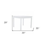White Wooden Stacking Table with Slatted Top and Umbrella Hole