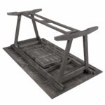 91" Dark Gray Solid Wood Extendable Outdoor Table with Umbrella Hole