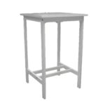 24" White Solid Wood Square Outdoor Bar Table 8 24" White Solid Wood Square Outdoor Bar Table