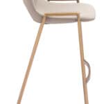 Beige Faux Leather Barstool with Gold Frame and Footrest (Set of 2)