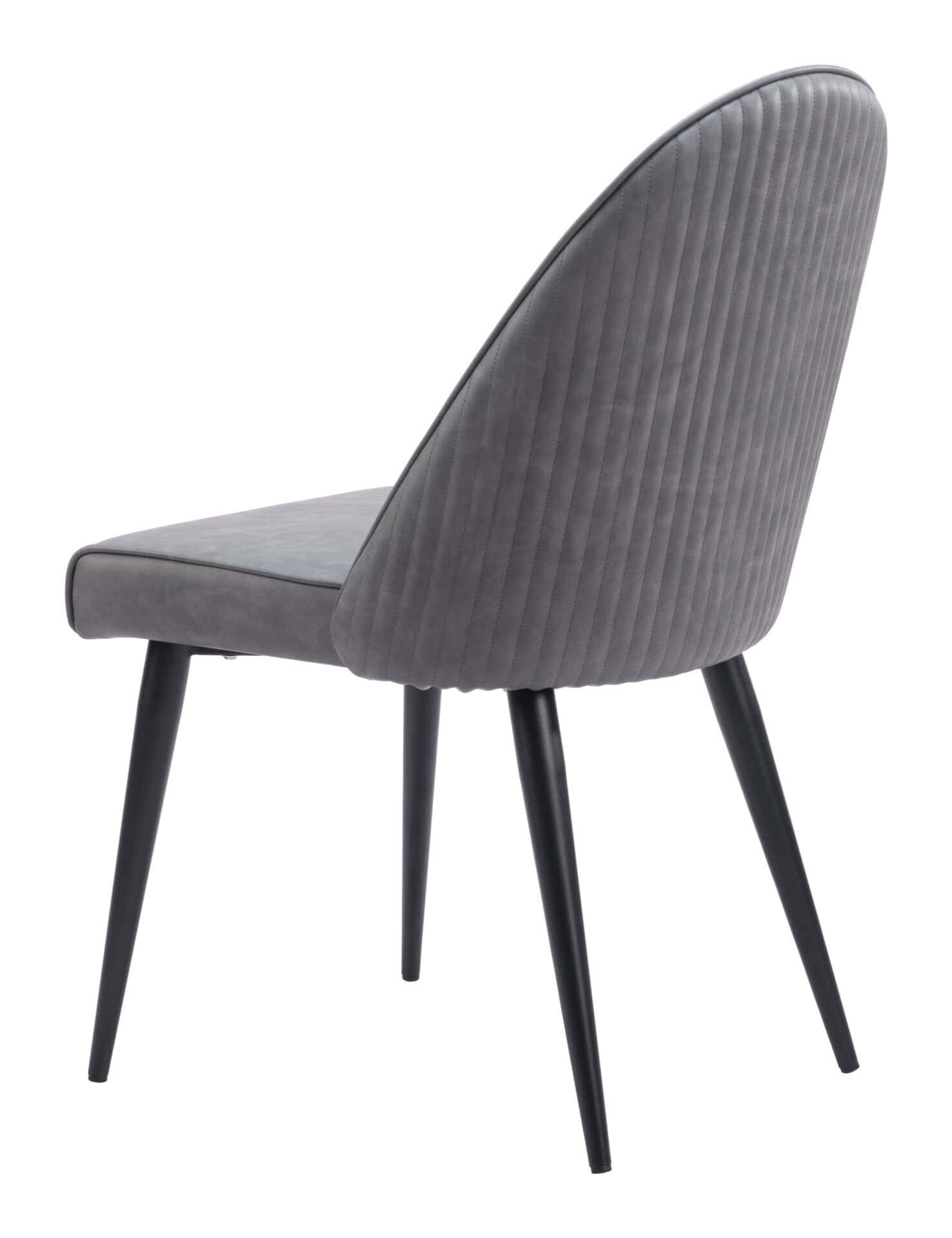 Modern Gray Armless Dining Chairs with Steel Frame (Set of 2) 5 Modern Gray Armless Dining Chairs with Steel Frame (Set of 2) - Image 5