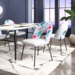 Multicolor Velvet Dining Chairs with Steel Frame (Set of 2)